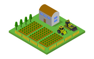 Isometric farm - Vector Image