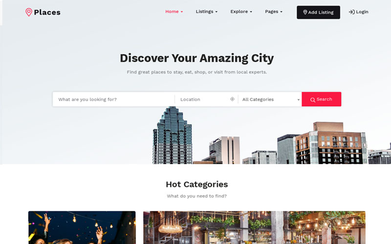 Reszponzív Places - Directory & Listing WordPress sablon 102597