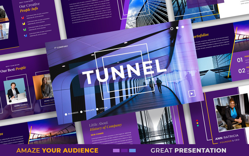 Tunnel - PowerPoint template PowerPoint Template