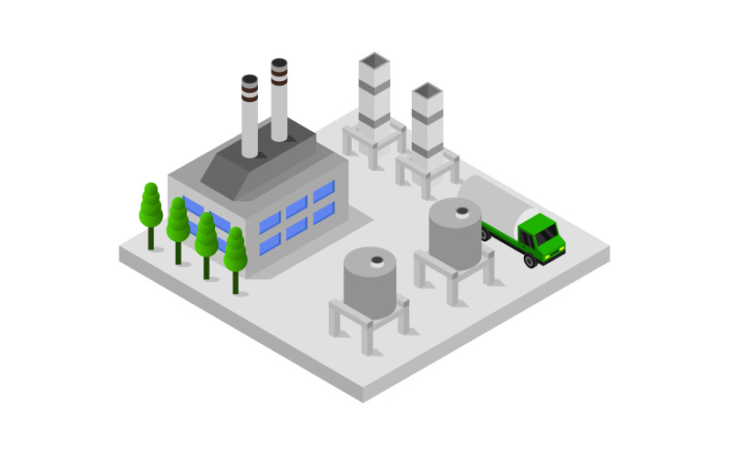 Isometric industry - Vector Image Vector Graphic