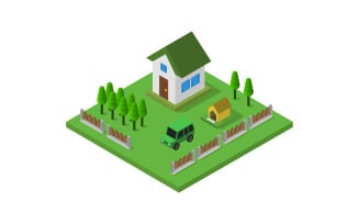 Colorful isometric house - Vector Image
