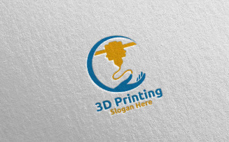 Diy 3D Printing Company Design Logo Template