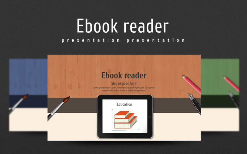 Ebook Reader PowerPoint template PowerPoint Template
