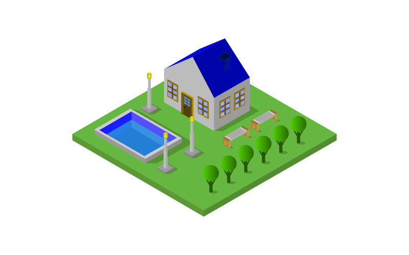 Isometric house - Vector Image Vector Graphic