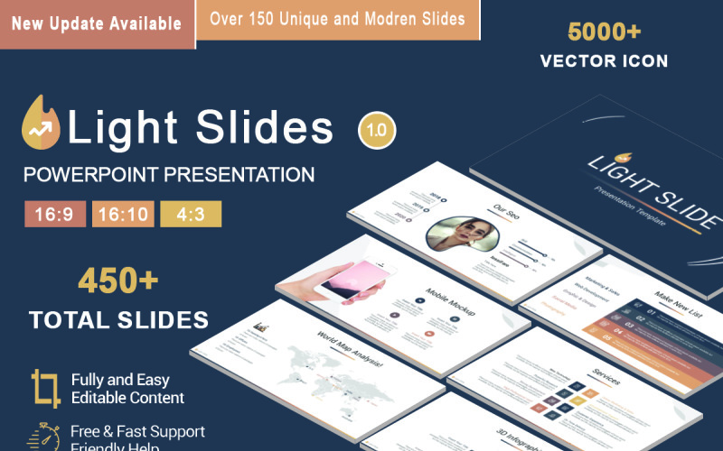 Light Slides PowerPoint template PowerPoint Template