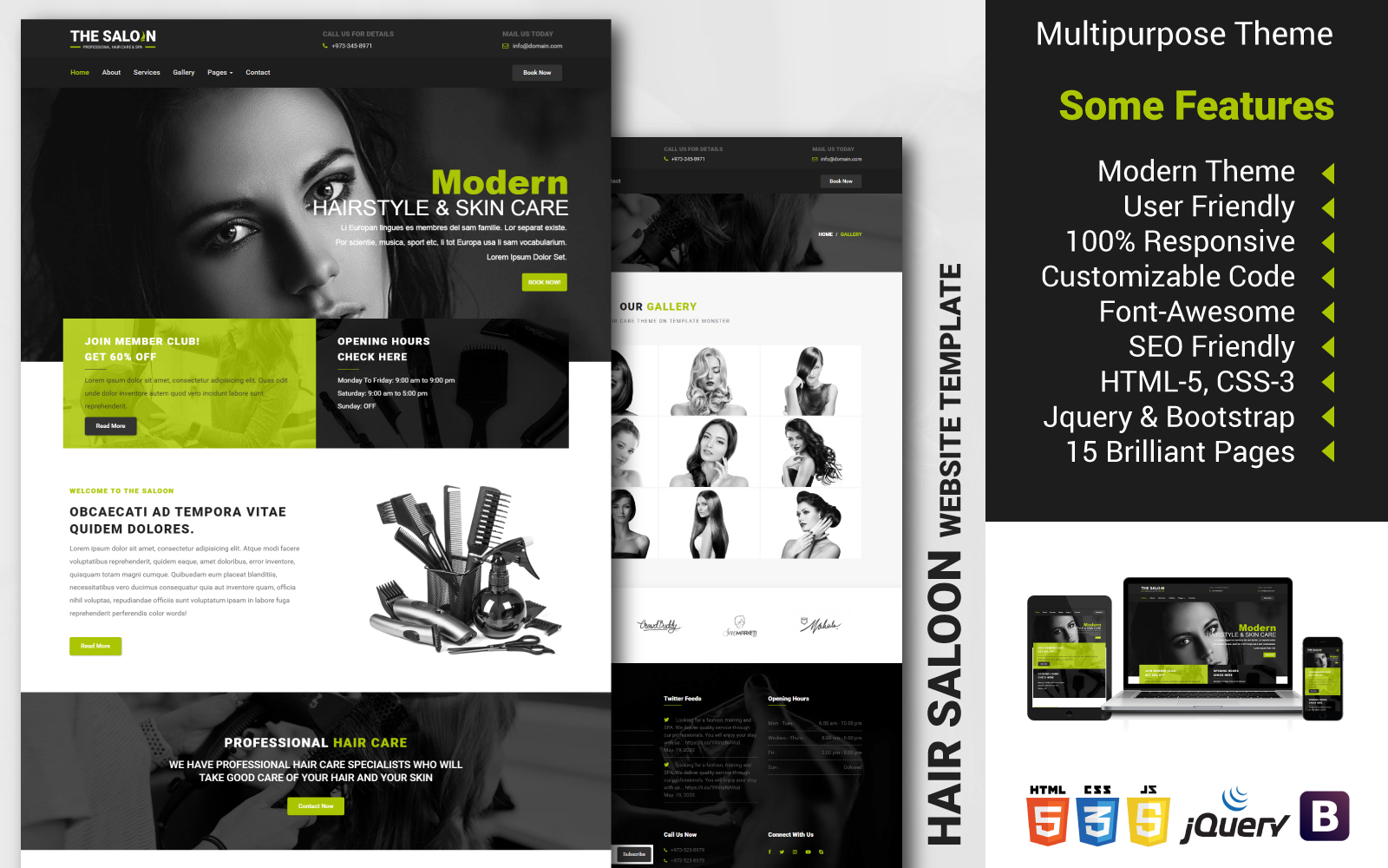 Multipurpose Hair Saloon Template Web №102764
