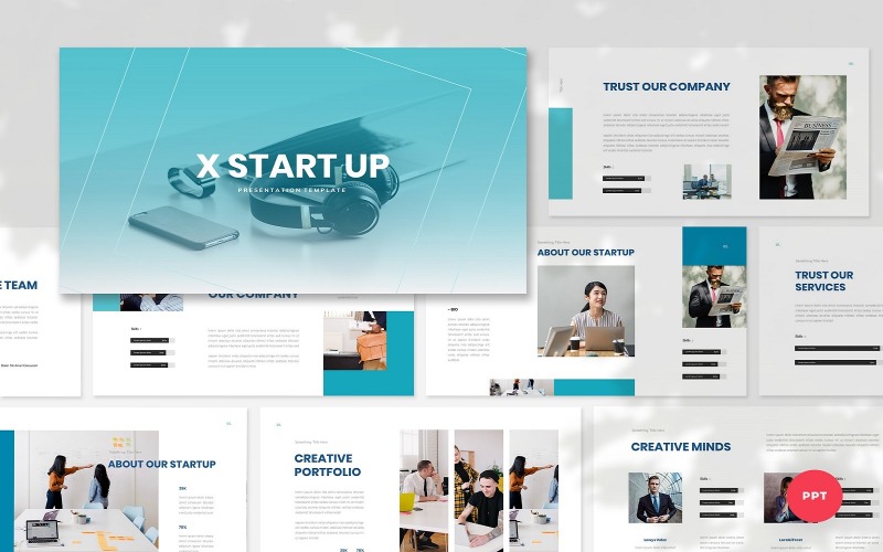 XStartUp - Startup PowerPoint template PowerPoint Template