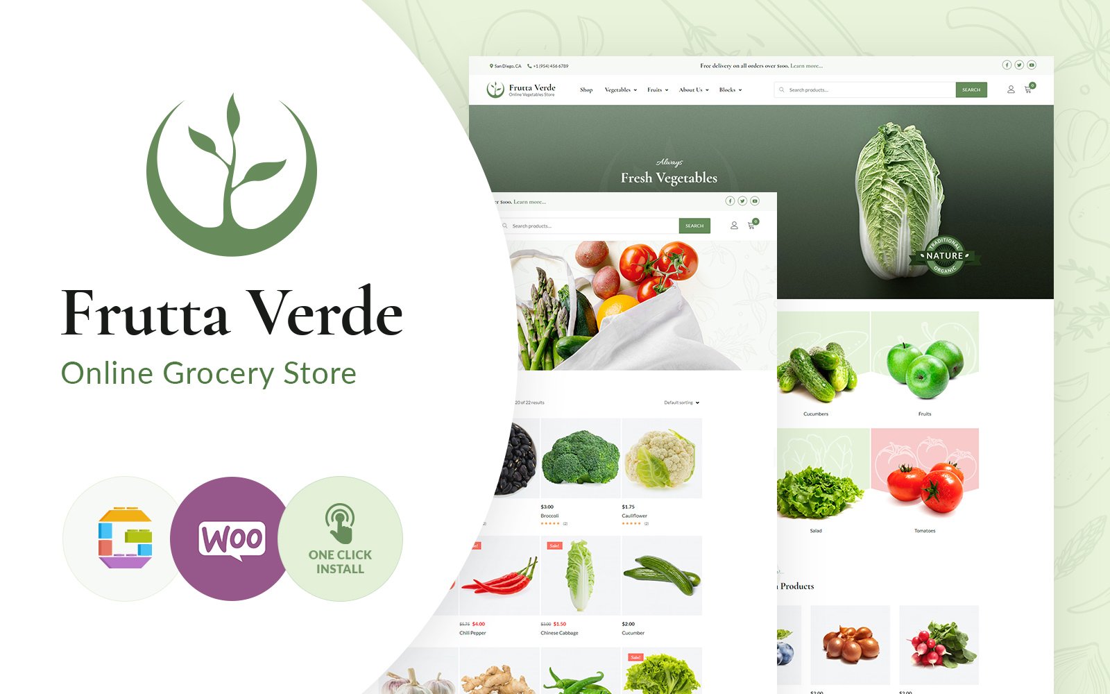 "Frutta Verde" Responsive WordPress thema №102891