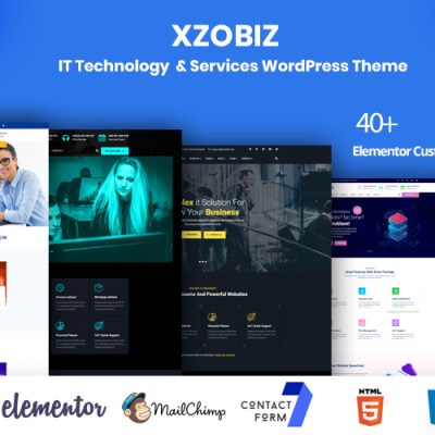 Responzivní WordPress motiv "Xzobiz - IT Technology & Services" #102885