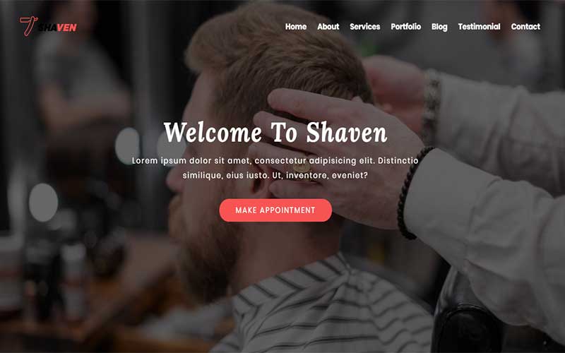 "Shaven - Barber shop html" Bootstrap Landingspagina Template №102887