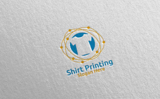 Bubble T shirt Printing Company Vector Design Logo Template