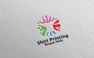 Splash T shirt Printing Company Vector Design Logo Template