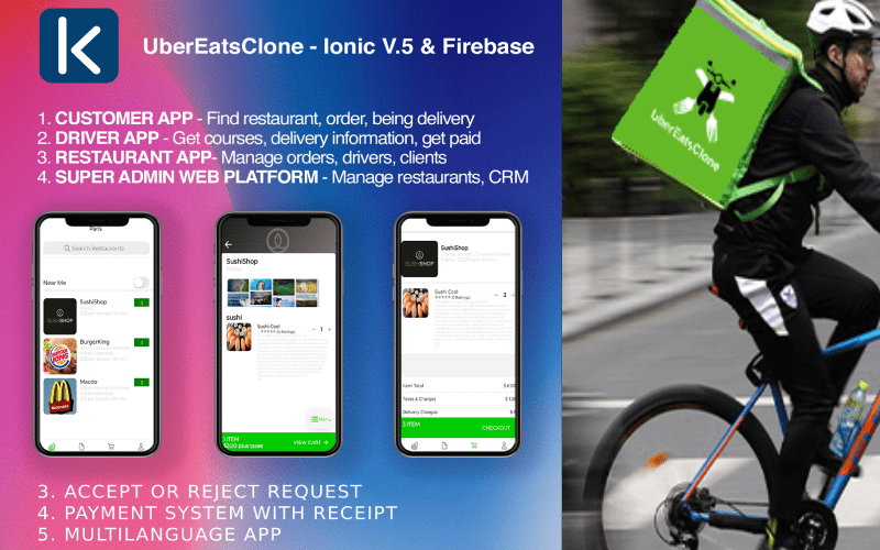 UberEatsClone - Ionic V.5 & Firebase App Template