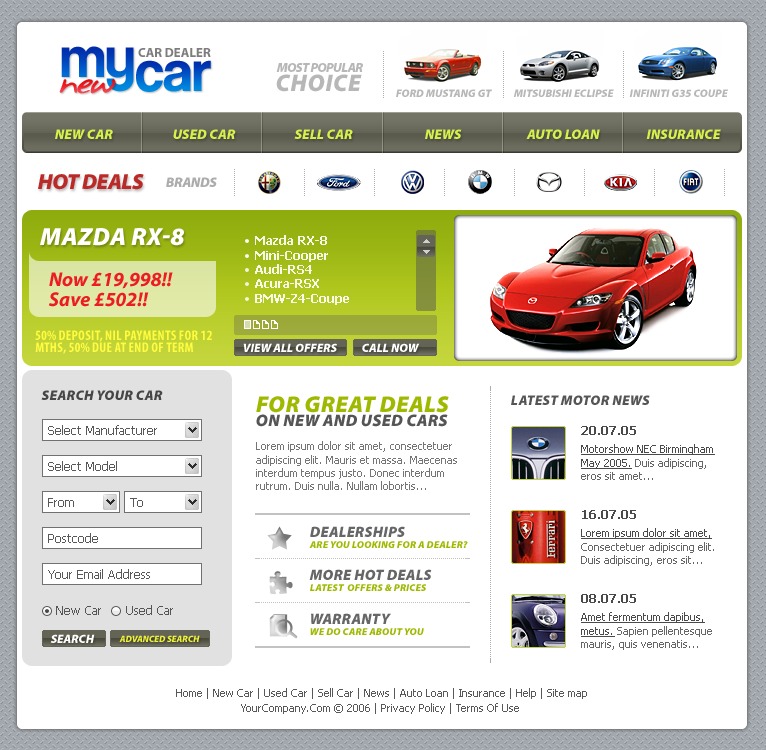 Car Dealer Website Template 10388