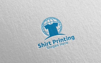 Global T shirt Printing Company Vector Logo Template