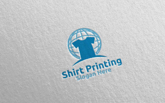 Global T shirt Printing Company Vector Logo Template
