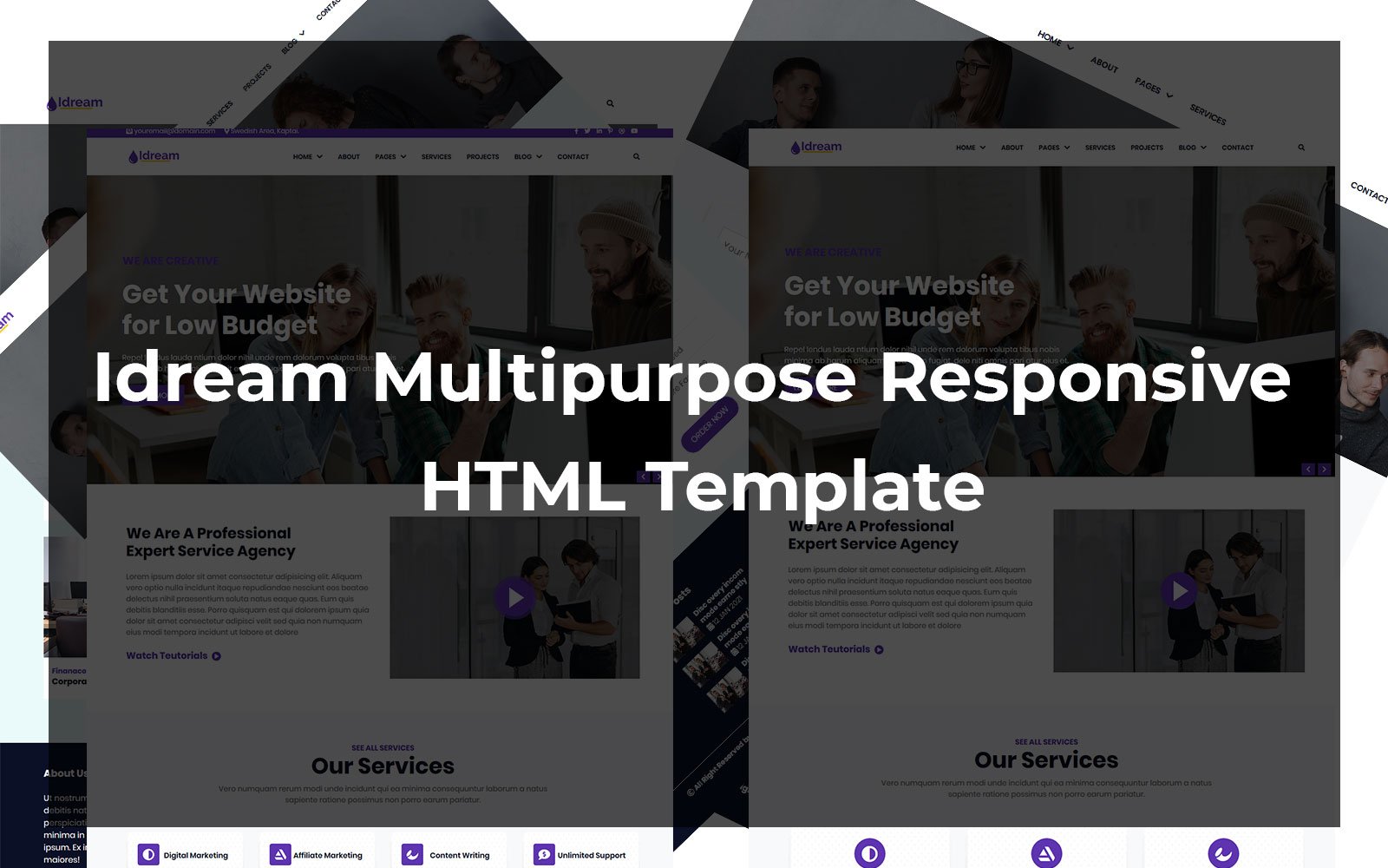 "Idream - Multipurpose Responsive HTML" modèle web adaptatif #103091