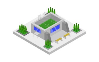 Isometric stadium - Vector Image