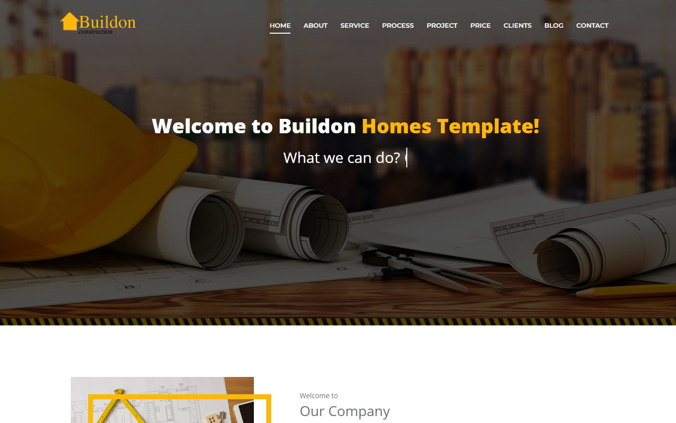 Landing Page Template namens "Buildon - Сonstruction Bootstrap" #103099