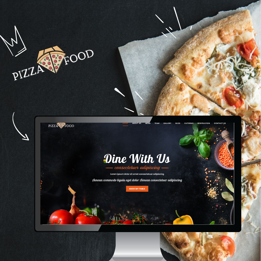 Pizza Food - HTML for restaurant, cafe or pizzeria Templates de Landing Page №103095