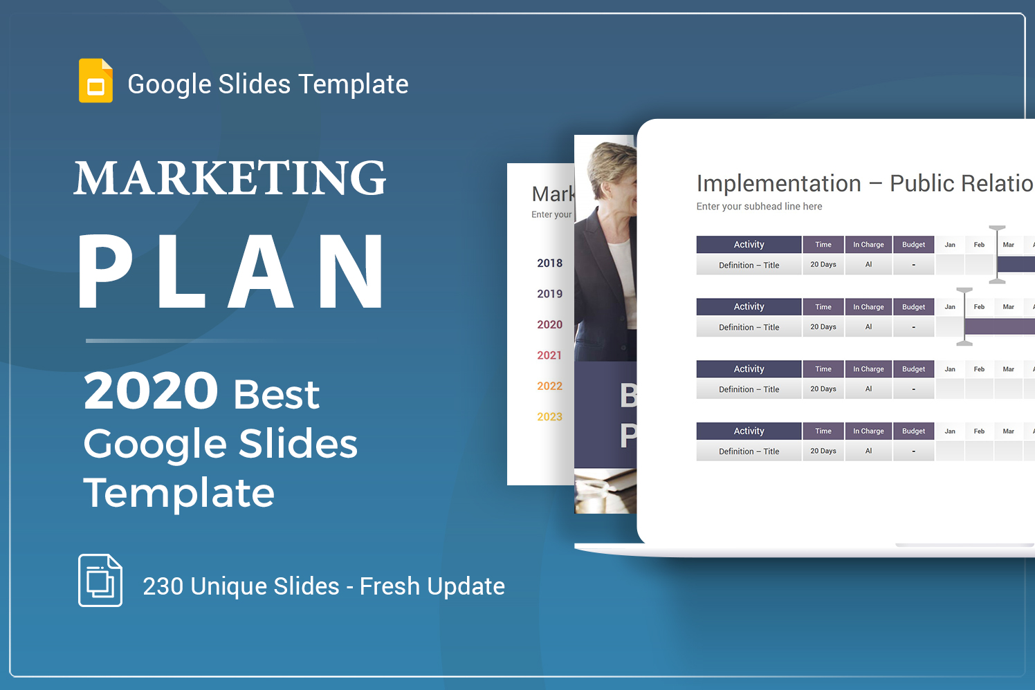 Premium Marketing Plan Template Google Slides #103024