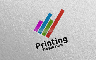 Digital Printing Company Vector Design Concept Logo Template