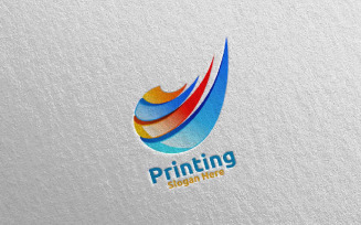 Digital Printing Company Vector Design Concept Logo Template