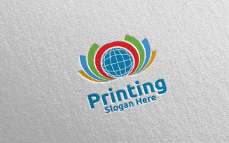 Global Printing Company Vector Design Concept Logo Template