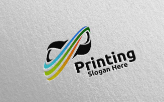 Infinity Printing Company Vector Design Concept Logo Template
