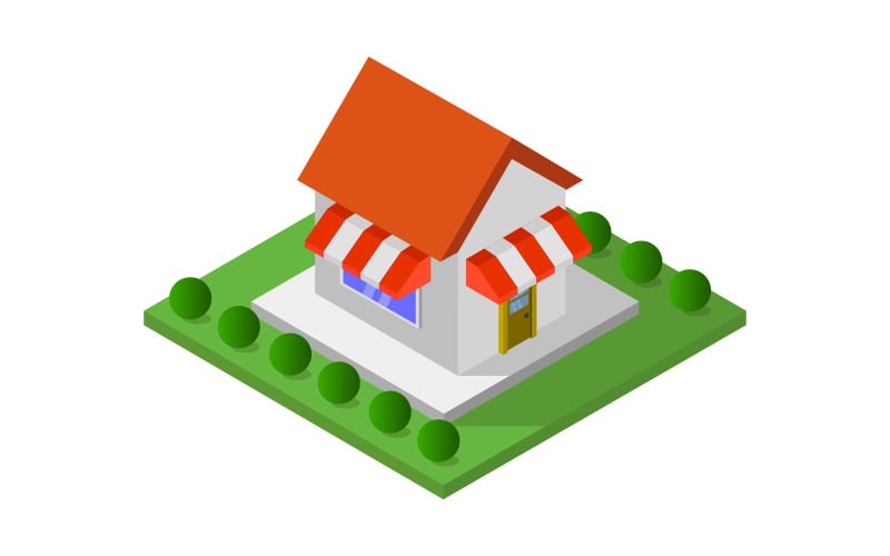 Isometric Shop - Vector Image Vector Graphic