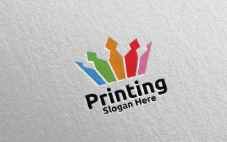 King Printing Company Vector Design Concept Logo Template