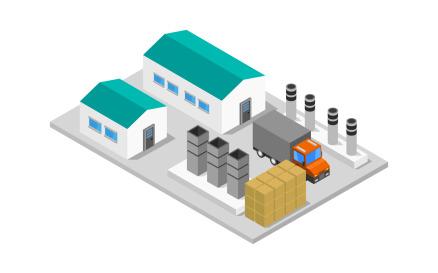 Isometric industry on background Vector Graphic
