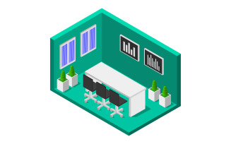 Isometric conference room - Vector Image