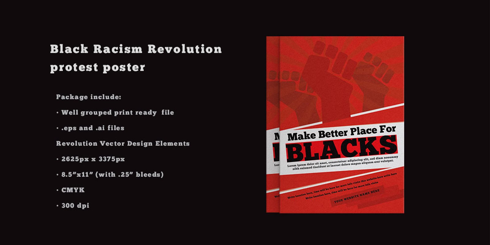 Template #103482 Blackrevolutionposter Postertemplate Webdesign Template - Logo template Preview