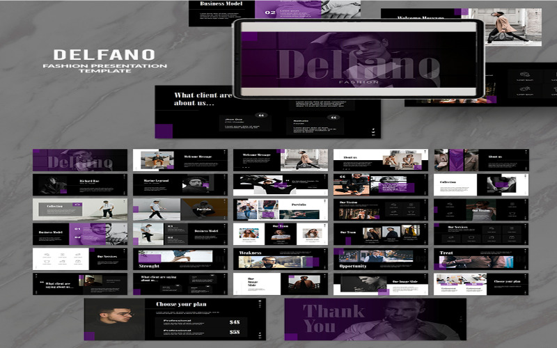 Delfano Presesentation PowerPoint template PowerPoint Template