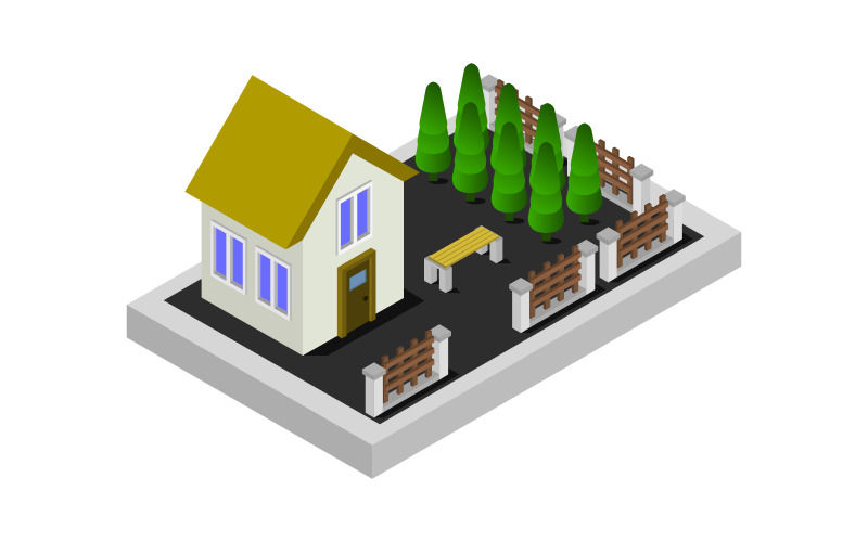 Isometric House - Vector Image Vector Graphic