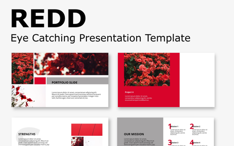 Redd - Eye Catching Presentation PowerPoint template PowerPoint Template
