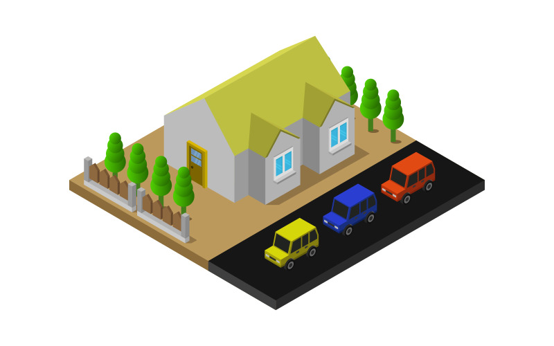 Isometric house - Vector Image Vector Graphic
