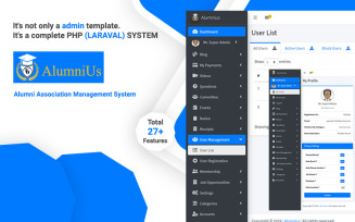 Alumnius- Laravel Association Management System Admin Template