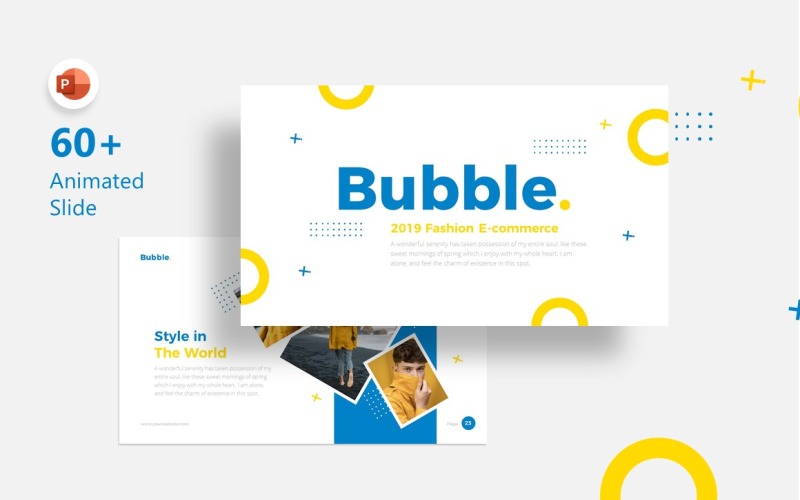 Bubble Fashion Presentation PowerPoint template PowerPoint Template