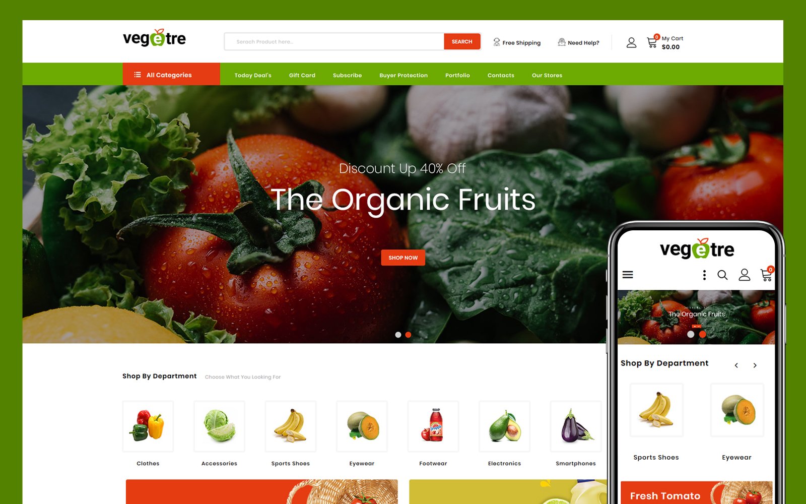 Reszponzív Vegetre - Grocery Store PrestaShop sablon 103900