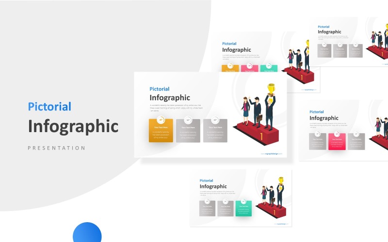 Winner Infographic with Three Businessman Presentation PowerPoint template PowerPoint Template