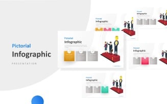 Winner Infographic with Three Businessman Presentation PowerPoint template