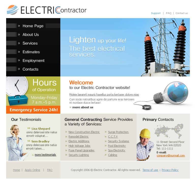 Lighting & Electricity site Template 10439
