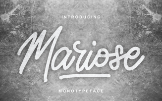Mariose | Monotypeface Cursive Font