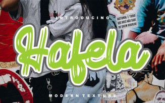 Hafela | Modern Texture Cursive Font