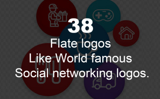 38 flat design like social network Logo Template