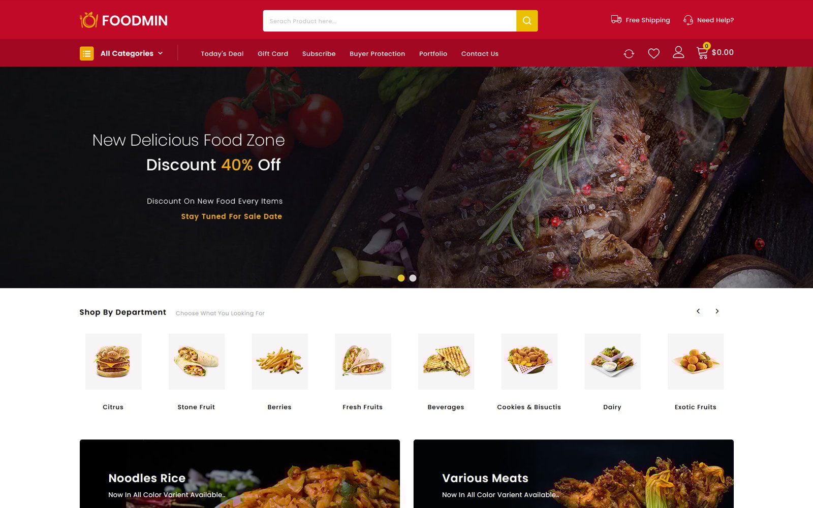 Foodmin - Restaurant Store Tema PrestaShop №104267