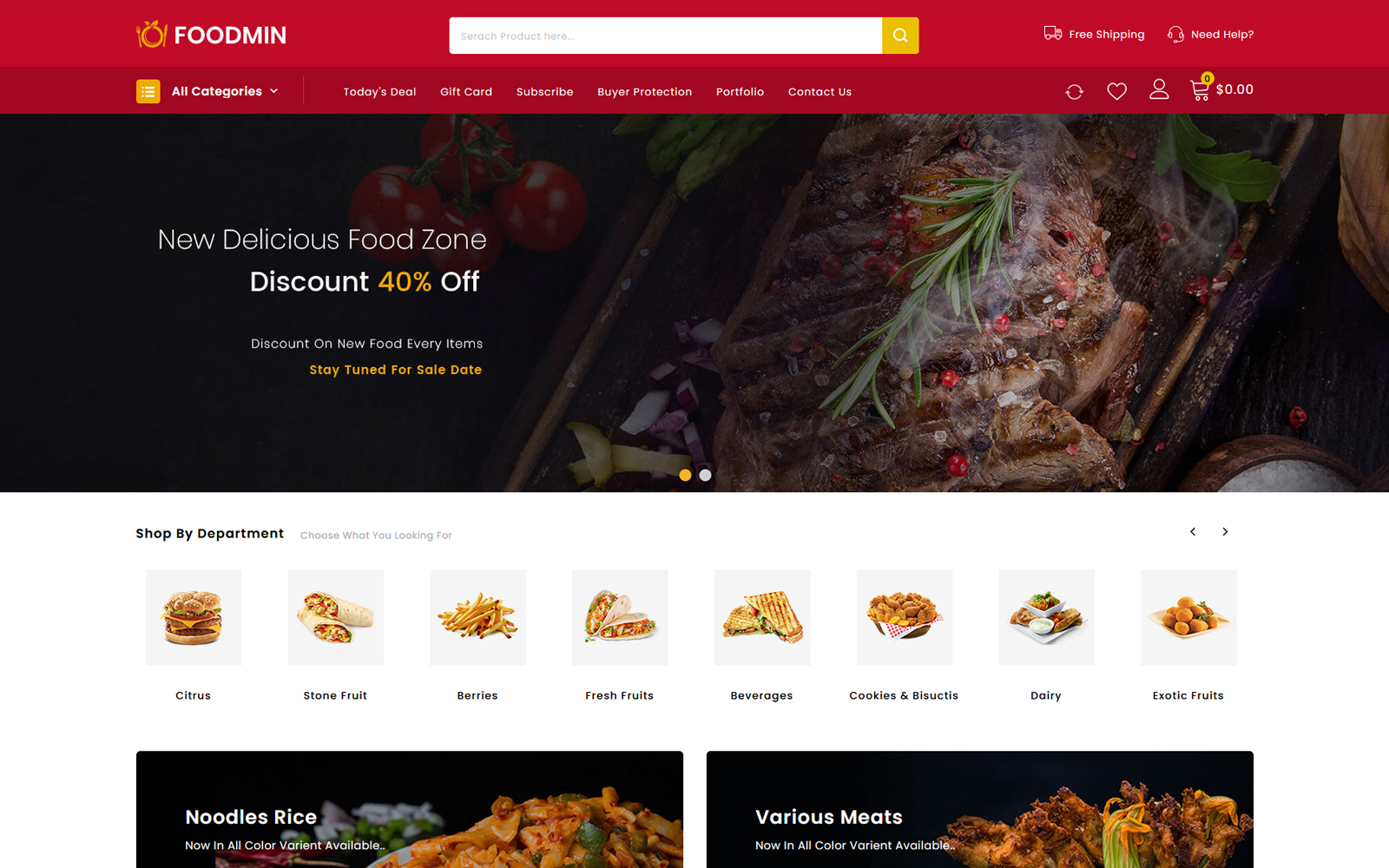Reszponzív Foodmin - Restaurant Store PrestaShop sablon 104267