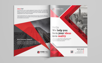 Red Color Bi-Fold Brochure - Corporate Identity Template